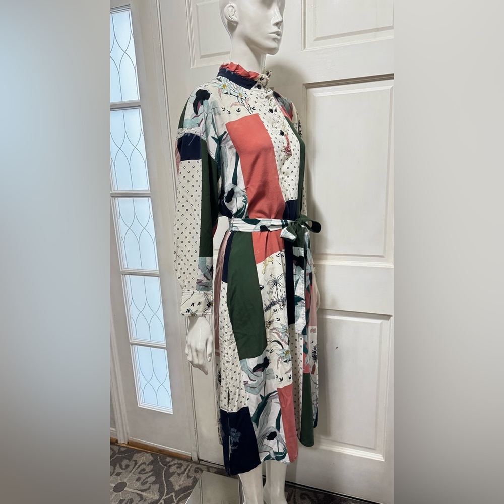 Tory Burch Multicolor Patchwork Abstract Print Hi… - image 4